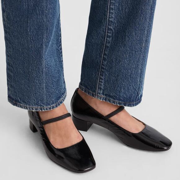 Madewell Shoes - NWOB Madewell Greta Leather Square Toe Mary Jane Pumps True Black Womens Size 8